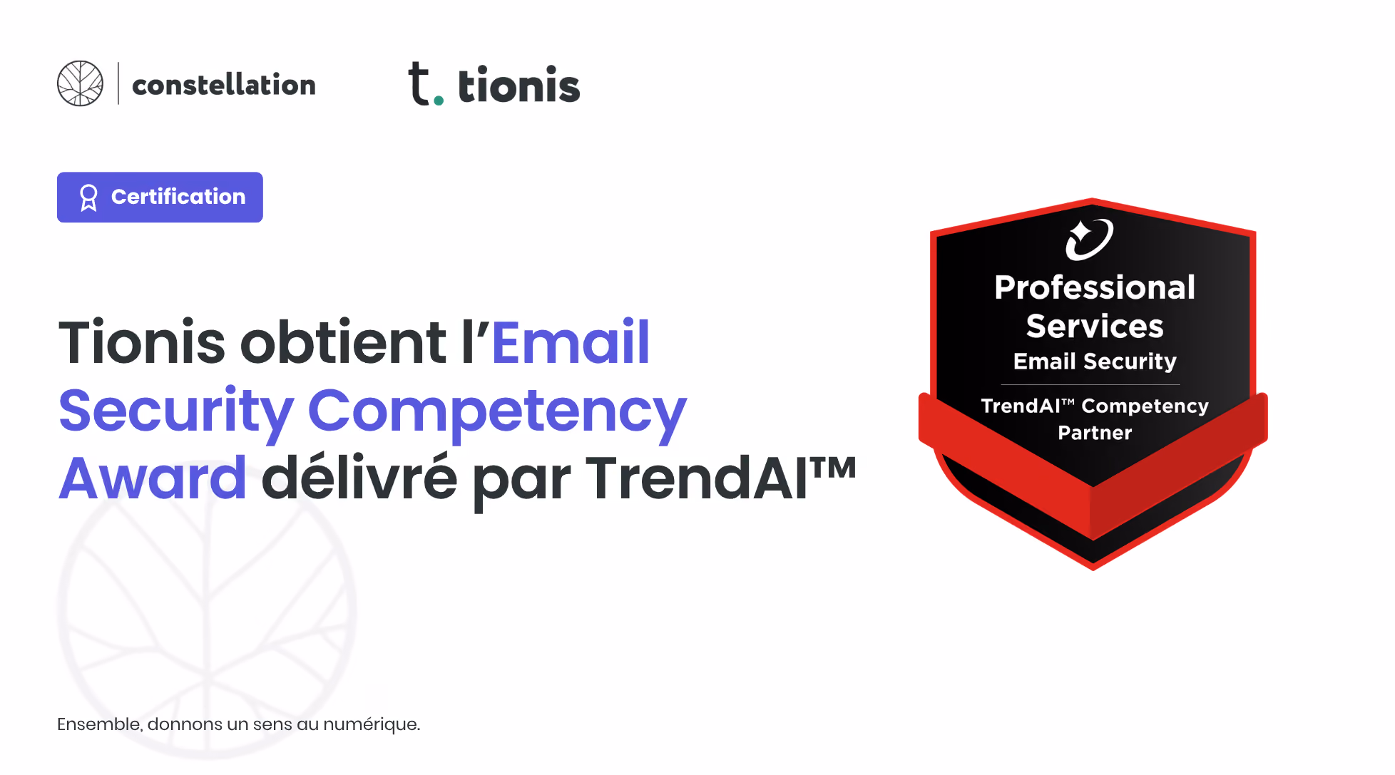 Tionis obtient la certification TrendAI Email Security Competency Award